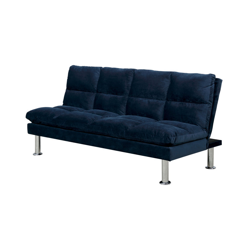 Fleeman Twin 67'' Upholstered Convertible Sofa, Navy