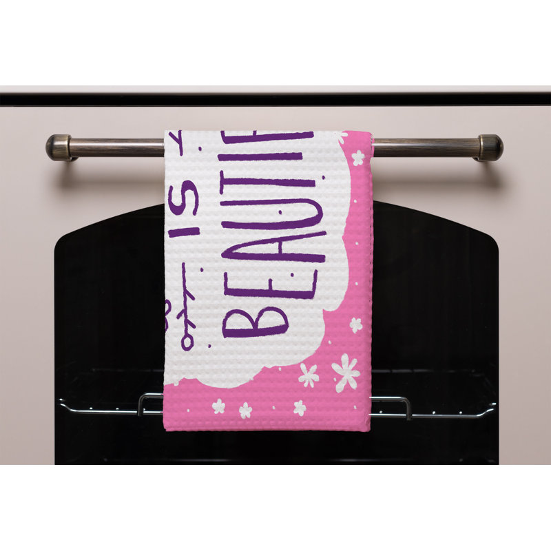 Cotton Floral Waffle Kitchen Towel