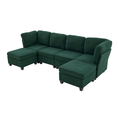 Modular Sectional Sofa: Freely Combinable 6-Seat Convertible Sectionals With Chaise, U Shaped Oversized Sectional Couches With Storage Ottoman For Home Apartment Office