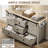 48" W Farmhouse Dressers With 2 Sliding Barn Doors, Gray-1170440703