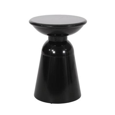 Grande table de bout d'extérieur en métal - Accent en fer noir moderne avec cadre et conception, 15 x 15 x 20,55 po, grande colonne de soutien stable de côté, l 15,39 po x P 20,55 po, aucun assemblage requis