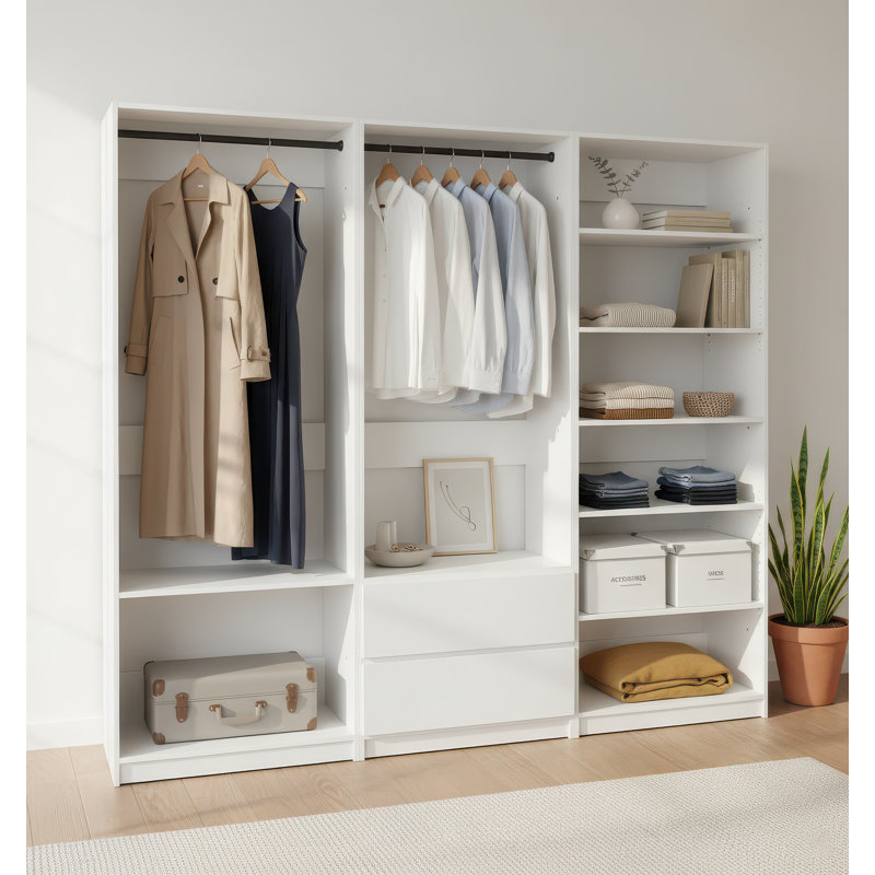 Kalinikos Freestanding Walk in Wood Closet System, White