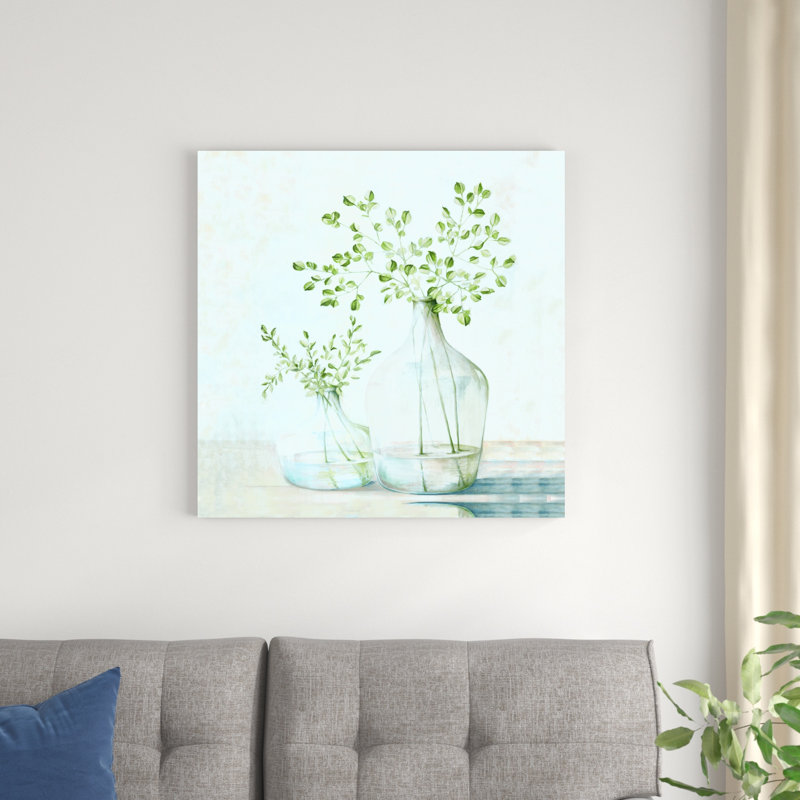 Vases avec verdure, H 30 po x l 30 po