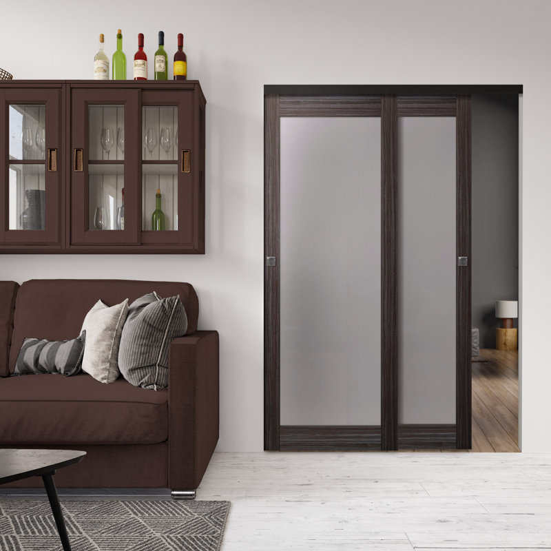 Porte de placard coulissante en bois à panneaux, 35,50 po x 79,38 po