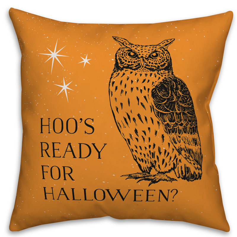  Coussin Hoo's Ready for Halloween, Utilisation intérieure/extérieure, 18 po x 18 po