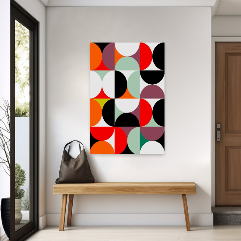 Contemporary Art Abstract Colourful Geometric Art, 60" H x 40" W