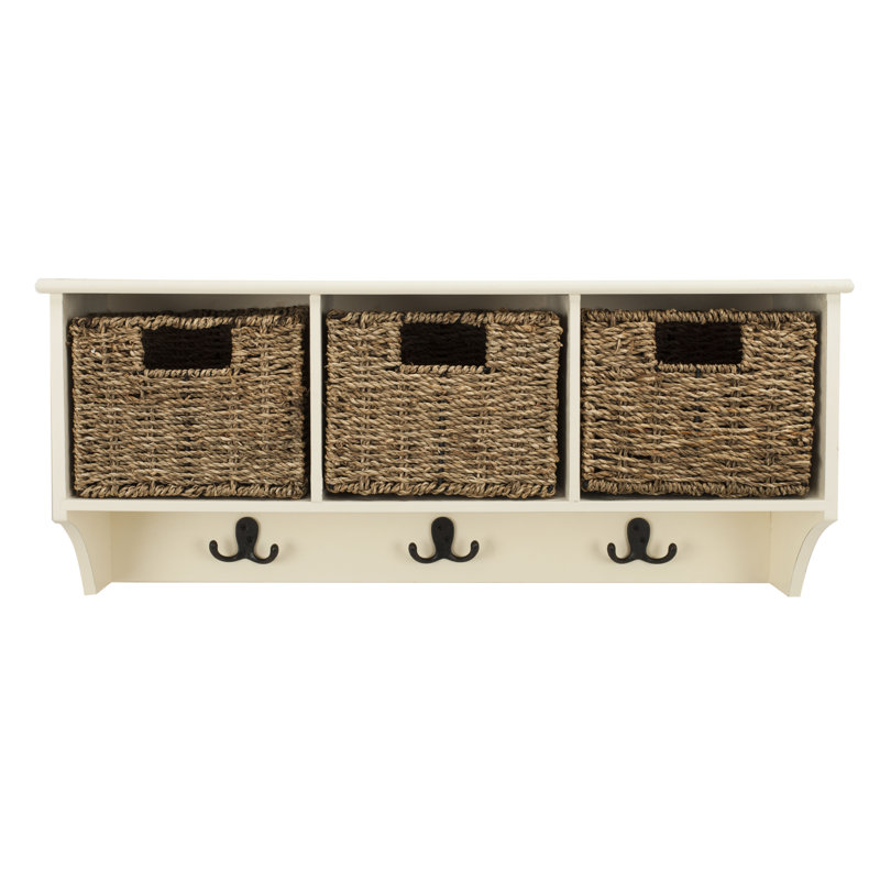 Solid + Manufactured Wood Wall Organizer, White