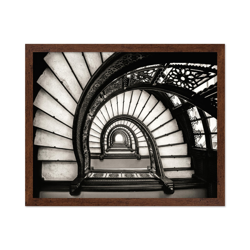 Escalier à la Rookery, Poster, Brown Framed, 11"H x 14"W
