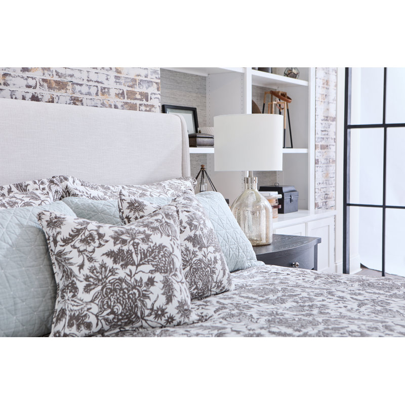 Mya Upholstered Standard Bed, Black, Queen