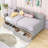 2 Drawers Twin Wood Daybed, Semi-Enclosed Design-881439987