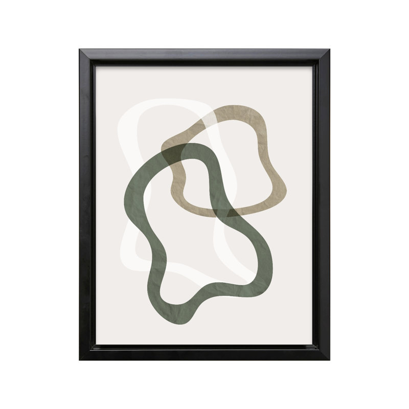 Cercles abstraits, Black Framed, Canvas, 11"H x 14"W