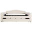 Confortable lit de jour rembourré beige, avec rangement, lit gigogne et option audio Lit gigogne de rangement pleine grandeur, molleton beige, pour des heures de vie amusantes-1989897059-1989897060