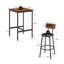 Ensemble de table de bar rustique avec 2 tabourets de bar en cuir PU-32307145