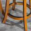 Tabouret pivotant de 24 po à hauteur de comptoir à lattes au fini naturel - Confortable avec siège en tissu gris anthracite pour la décoration intérieure-1207867634-1207867635
