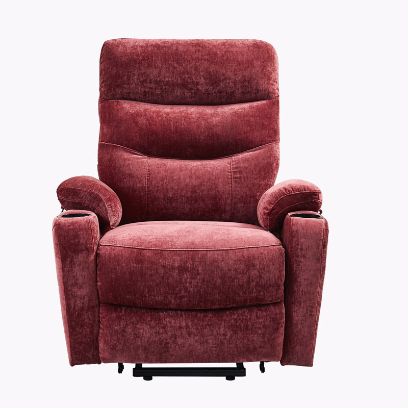 Pascasio Upholstered Heated Massage Chair, Red