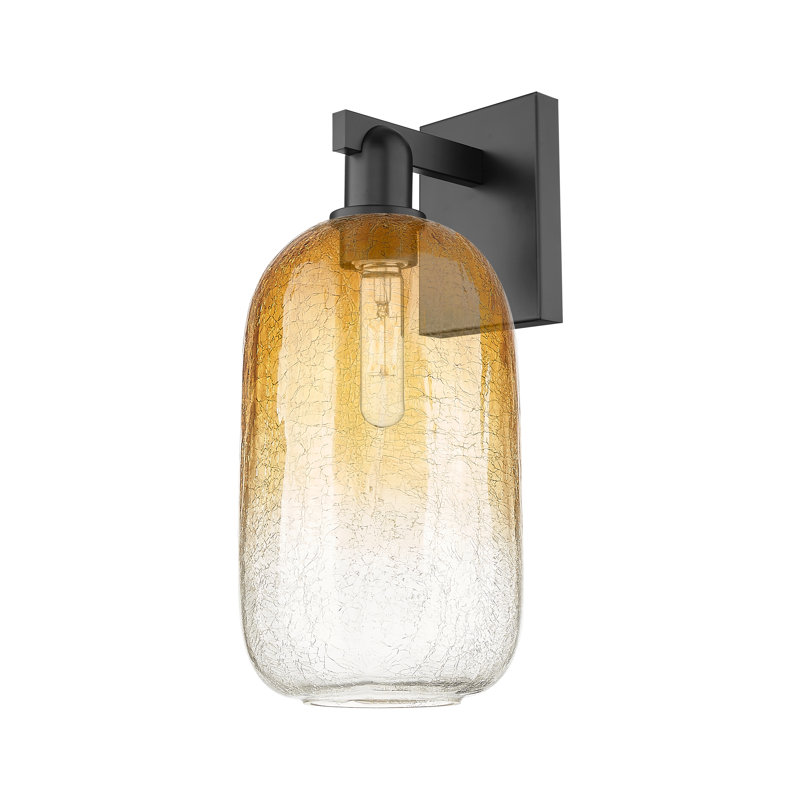 Maestas - 1 Light Wall Mount Sconce, Amber, Matte Black