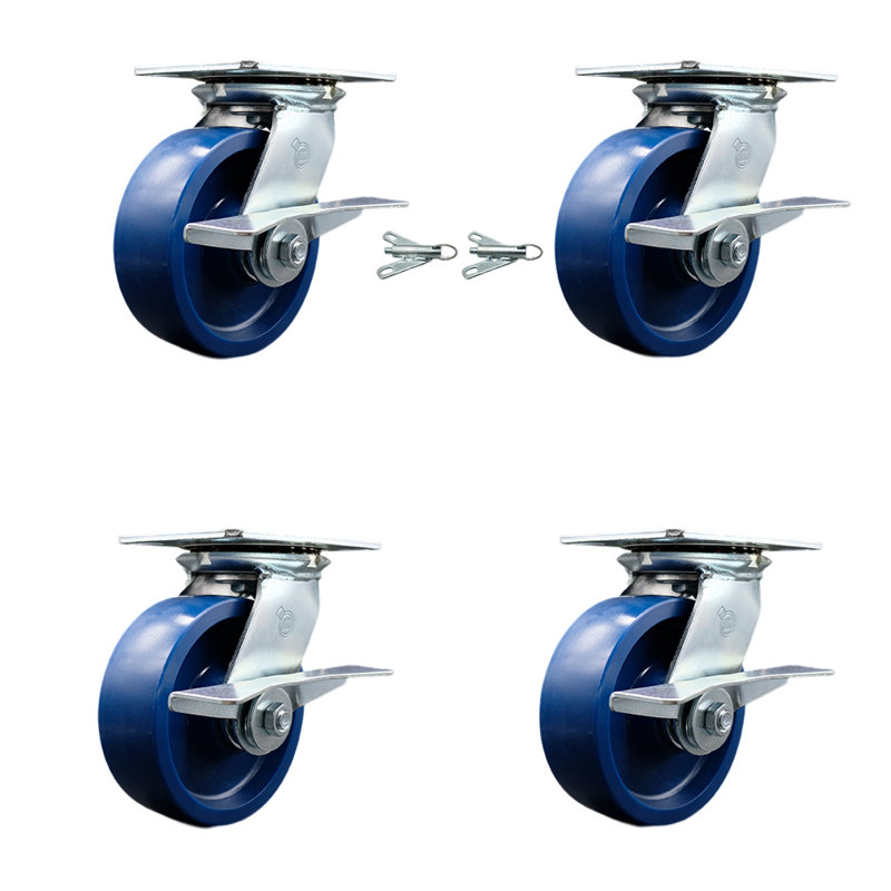 4 Piece Solid Polyurethane Caster Set