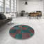 Tapis de zone turquoise/brun contemporain-1337280245