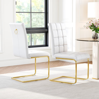 Modern Premium Faux Leather Conference Chairs with C-Shaped Tube Metal Legs and High Back