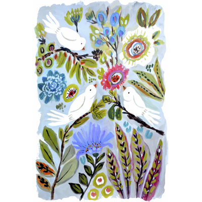 " Bird Love I " by Karen Fields Painting Print