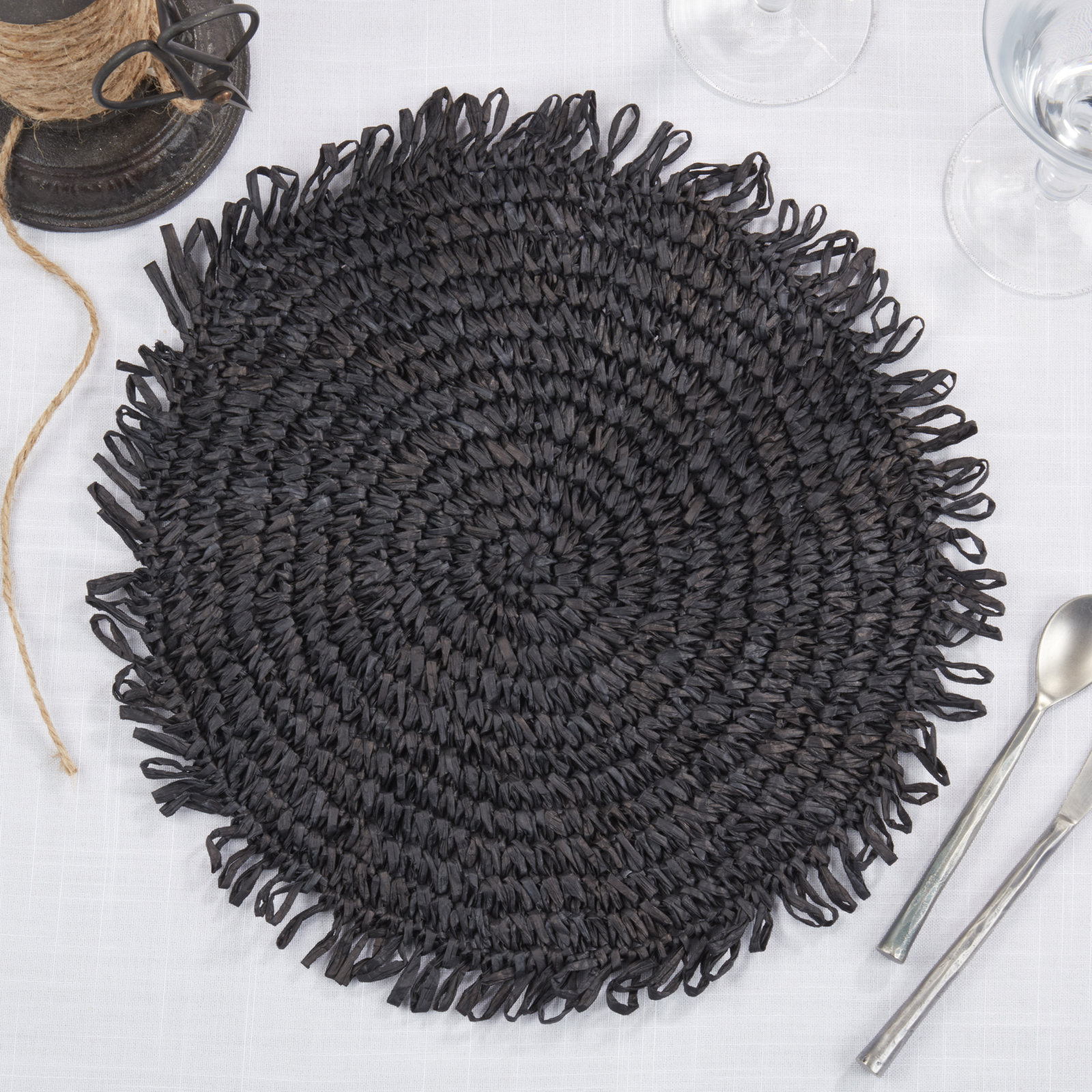 Kiri Collection Kiri Reversible Placemat, Black