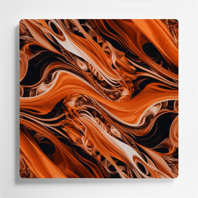 Abstraction numérique 56, art mural en métal brun, H 16 po x l 16 po