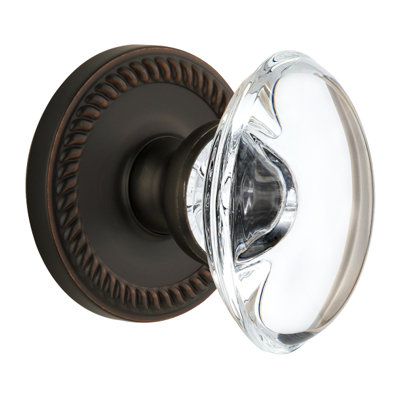 Rosace double avec bouton de porte en cristal Grandeur Newport Rosette