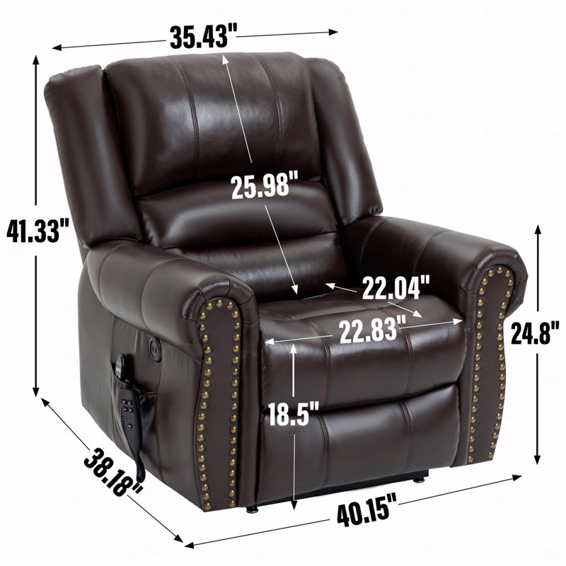 Fauteuil inclinable électrique Power Lift, Brun