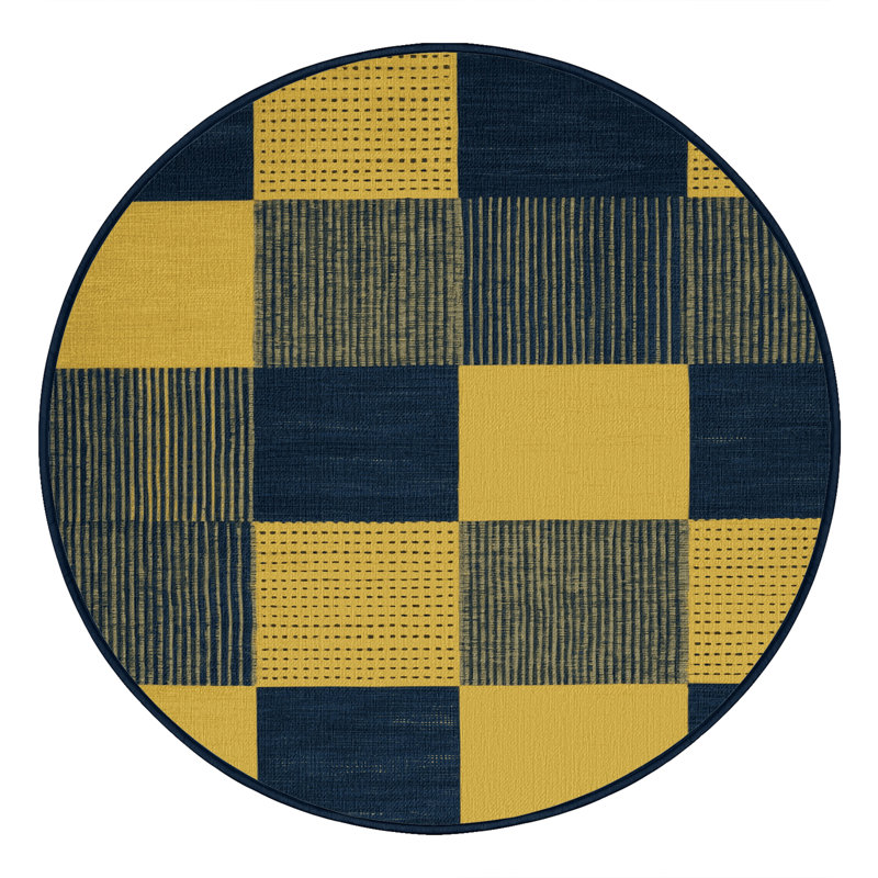 Machine Washable Checkered Gray Area Rug