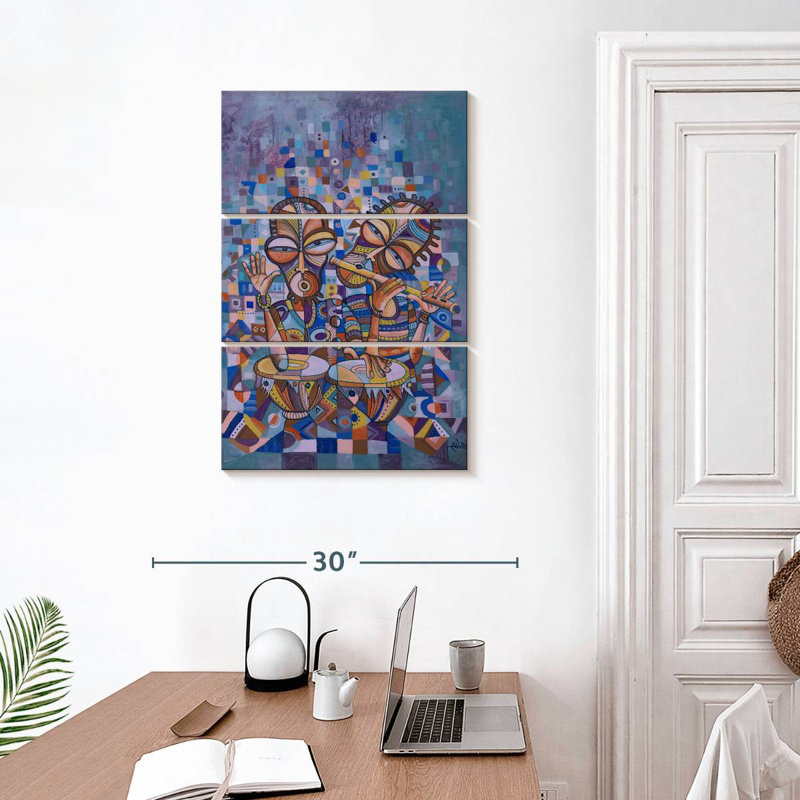 Abarca Drummer And Flutist II, 32" H x 20" W