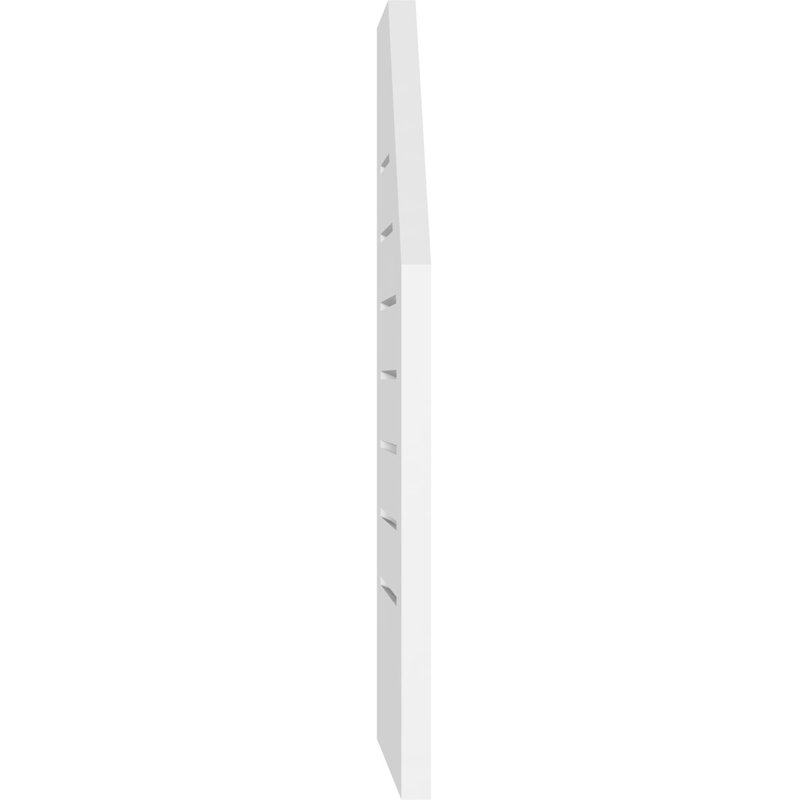 Half Octagon Top Left Surface Mount Functional, Standard Frame PVC Gable Vent, 26" H x 16" W x 1" D