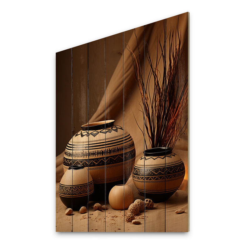 Native Art Pottery Serenity II sur impression sur bois, H 20 po x l 10 po x P 0,78 po