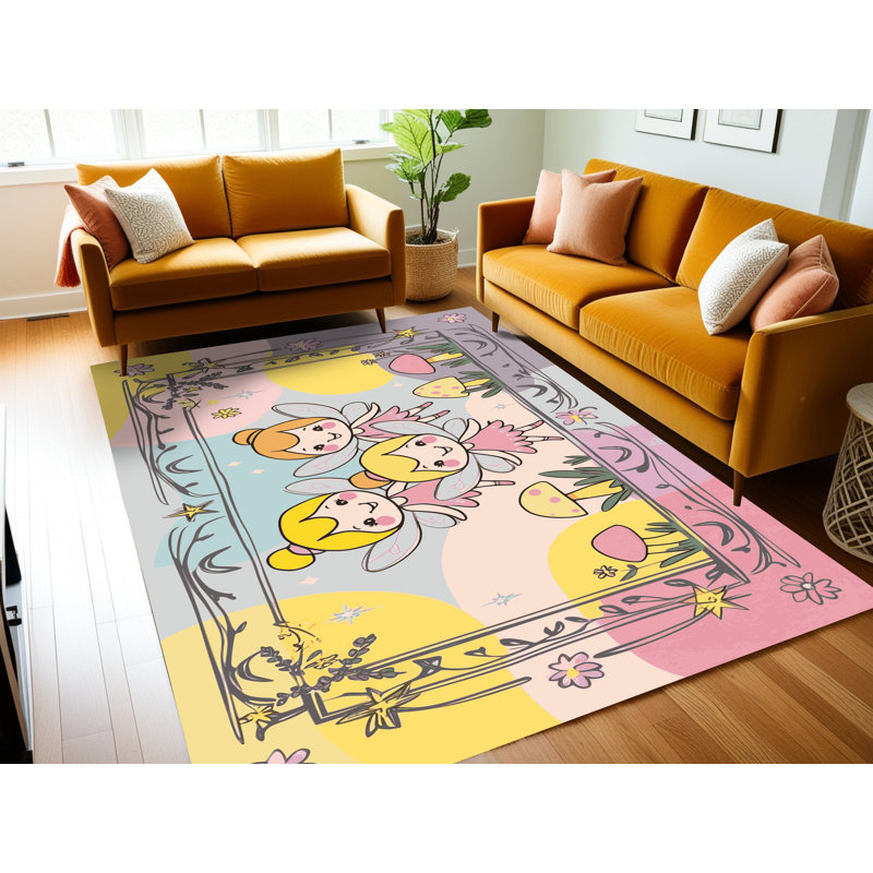 Tapis fantaisie East Urban Home, Rectangulaire 7 pi x 10 pi