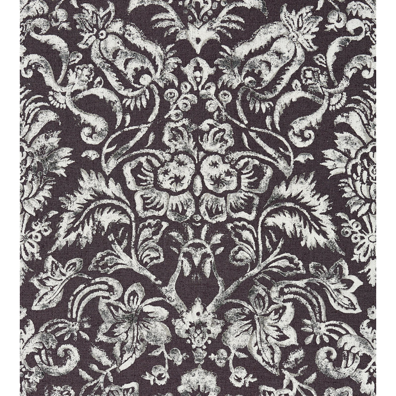 Tissu moderne de luxe avec imprimé Mansfield, Graphite et argent