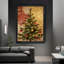 Arbre de Noël noir rétro, art mural, impressions de style rétro-1290999683