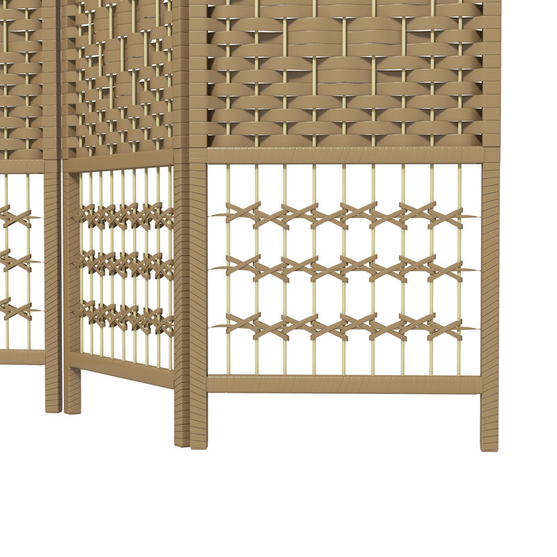 Paravent autoportant pliable à 8 panneaux pour l'intimité et la cloison | Idée de cadeau, Naturel, 8, 67" H x 126" W x 0.5" D