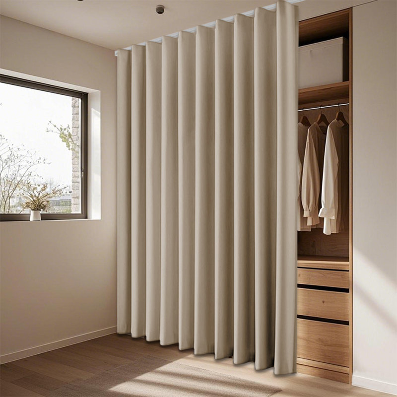 Ensembles de rails de rideaux de plafond fixés aux pièces pour rideaux occultant extra larges, H 96 po x l 100 po x P 96 po