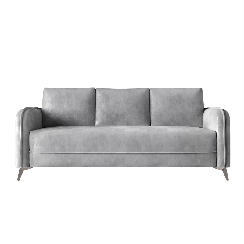 Ensemble de salon 2 pièces rembourré moderne, Gris argenté