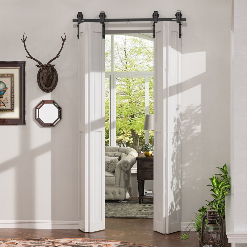 Ensemble de quincaillerie de porte de grange double pliante standard, 39,6 po