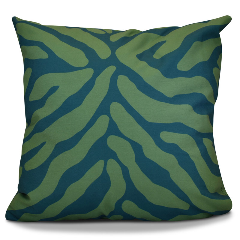 Housse et insert de coussin carré à rayures géométriques pour animaux, 16 po x 16 po, sarcelle