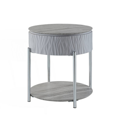 Table de bout, table d'appoint ronde, table d'appoint avec tablette, table de boissons