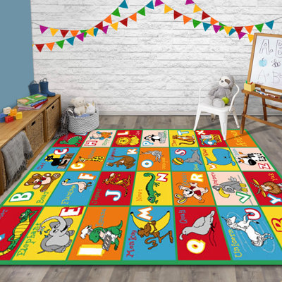 Tapis éducatifs pour enfants 7 'x 10' Alphabet