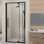 Porte de douche à charnière pivotante semi-sans cadre en verre noir mat