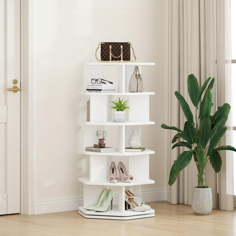 Étagère à chaussures pivotante en bois 360 °