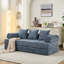 Canapé-lit convertible pliable en chenille bleue, polyvalent pour diverses activités, structure en éponge douce, solution de rangement compacte, aucun assemblage requis, conception modulaire personnalisée, avec-1166945508-1166945509