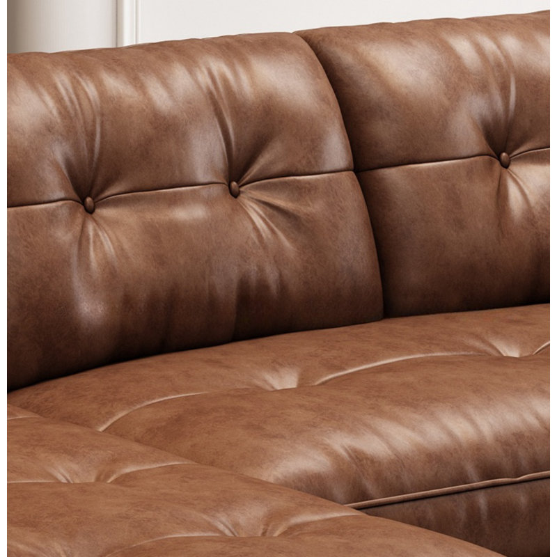 Simple Creative Brown Casual Sofa, 33.07" H x 98.43" W x 39.37" D