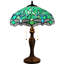 Bacilio Lampe de table en verre coloré de 24 po de hauteur, bureau, travail, lecture, éclairage, éclairage, salon, chevet, chambre à coucher, bureau à domicile, table de chevet, table de chevet à DEL