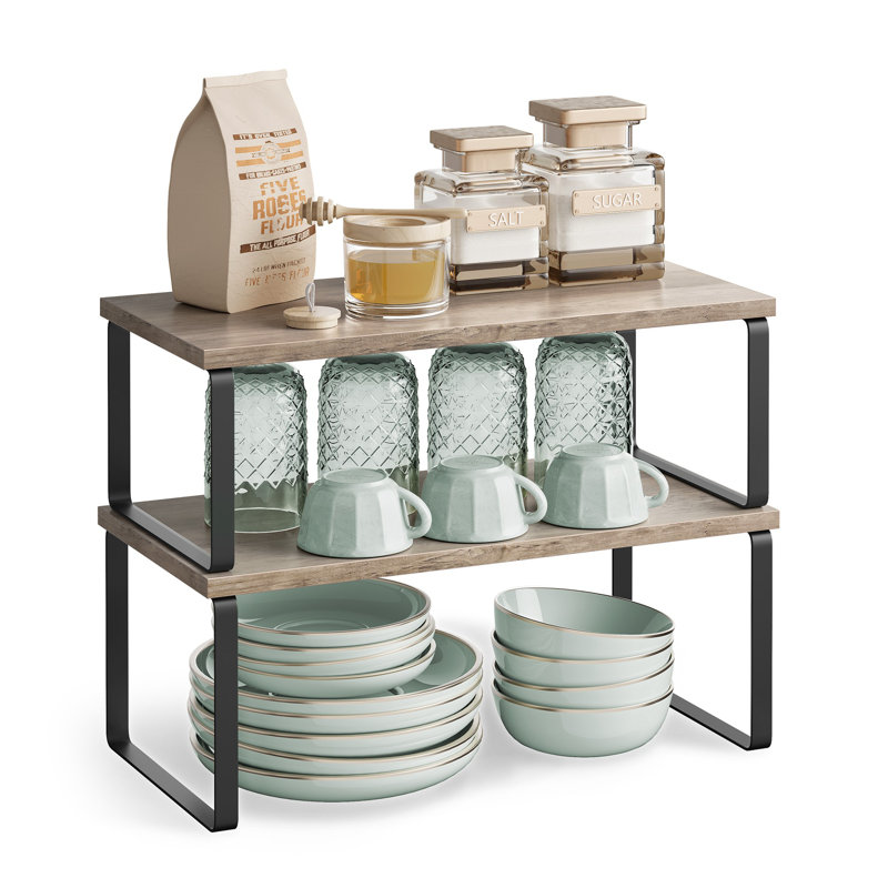 Cabinet Organizer Shelf, Ink Black/Heather Greige, 16" W