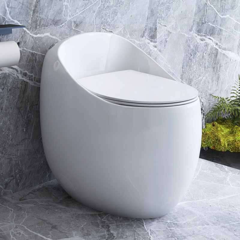 Toilettes allongées de 1,28 GPF en forme d'œuf fixées au sol (siège inclus)