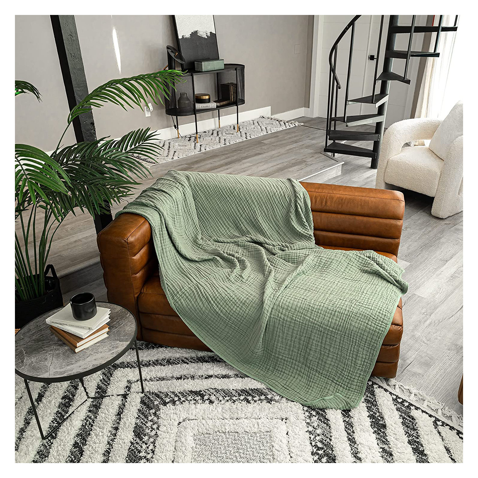 Karlina Muslin Blanket, Twin, Sage